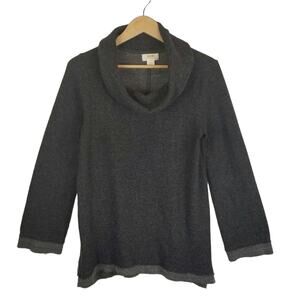 Maeve by Anthropologie Risa Hacci Charcoal Gray Cowl Neck Sweater Size M Medium